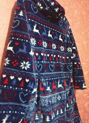 Дуже затишна, флісова,м'якенька сукня для дому з різдвяним принтом4 фото