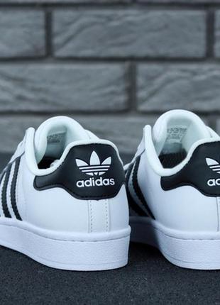Adidas superstar white black женские кроссовки адидас суперстар6 фото