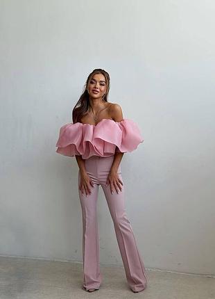 Шикарный топ с воланами из органзы