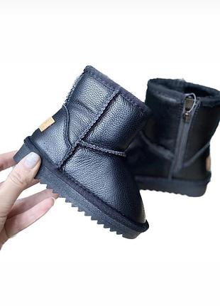 Натуральная кожа теплые зимние угги сапоги 21 22 размер черные