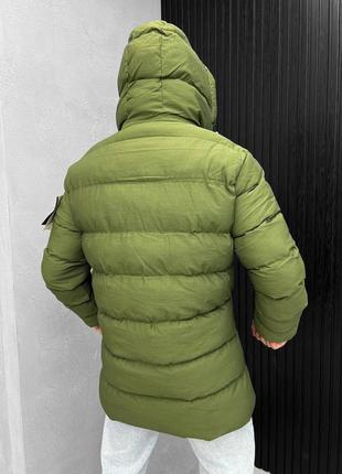 Зимняя куртка stone island олива2 фото