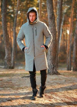 Мужская куртка парка зимняя серая4 фото
