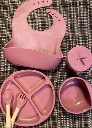 Дитячий силіконовий посуд для прикорму