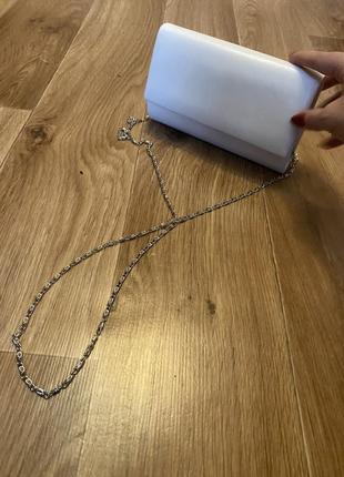 Клатч белый кожаный