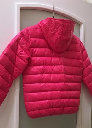 Дитячий демі пуховик бренду tnf the north face 100% down hot pink jacket оригінал.  size xl3 фото