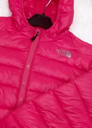 Дитячий демі пуховик бренду tnf the north face 100% down hot pink jacket оригінал.  size xl6 фото