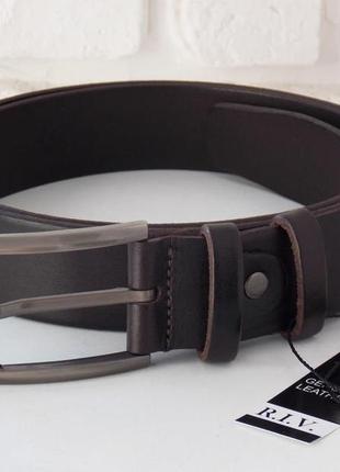Класичний чоловічий шкіряний ремінь коричневий пояс