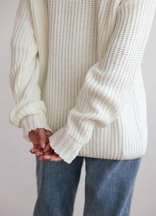 Теплый свитер крупной вязки3 фото
