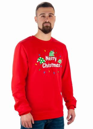 Новогодний теплый свитшот для всей семьи, джемпер мужской новогодний, новогодный мужествен...