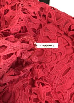 Платье брендовое красное dorothy perkins кружево 12(40) l4 фото