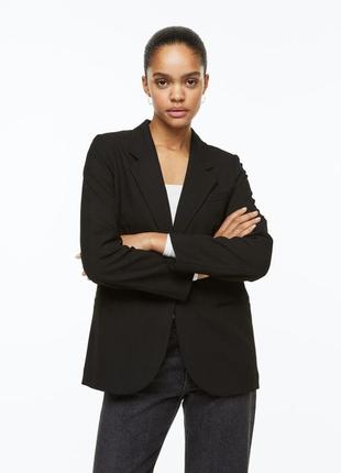 Стильный черный пиджак оверсайз h&m