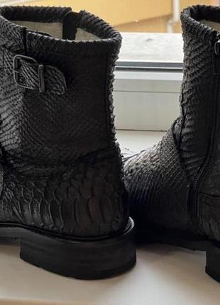 Зимові шкіряні чоботи billi bi real rubber оригінальні чорні з хутром3 фото