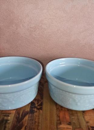 Набор шикарных керамических соусниц, пиалы голубые1 фото