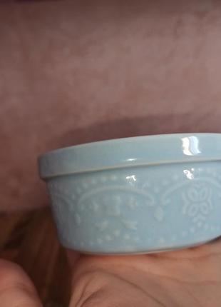 Набор шикарных керамических соусниц, пиалы голубые2 фото