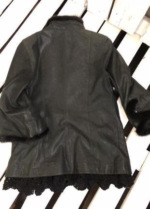 Куртка пиджак кожаный женский ares (туречна) черный 36(l-xl)9 фото