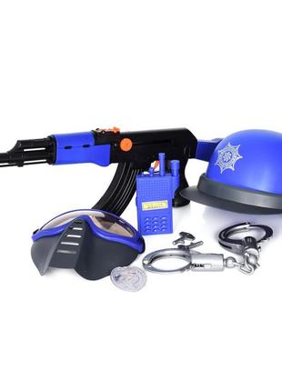 Набор полицейского p017 автомат 40 см, каска, маска, наручники
