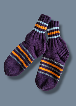 Бабусени ванные носки фиолетовые теплые и мягкие