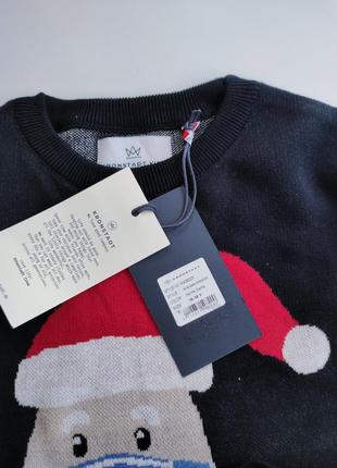 Кофта свитшот джемпер новогодний с сантой пуловер kronstadt 15, 16 лет 164, 170 см, xs4 фото