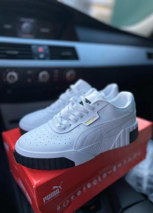 Puma cali white/black 🔺 женские кроссовки пума кали белые с черным1 фото