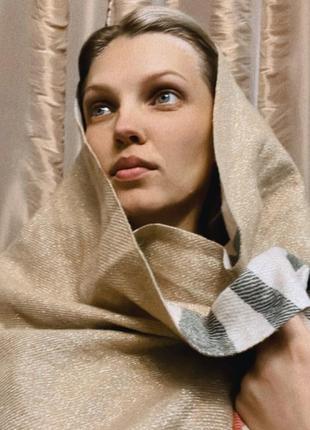 Шарф шаль палантин в стиле burberry шарф в крупную клетку