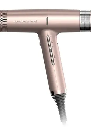 Профессиональный фен gama iq2 oxi-active, розовое золото