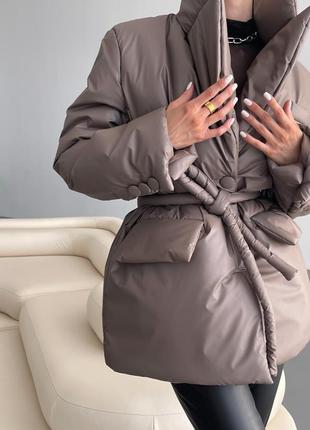 Куртка деми + зима на силиконе 200 под пояс3 фото