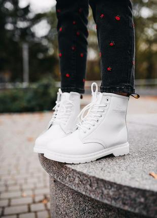 Женские ботинки dr.martens classic white2 фото