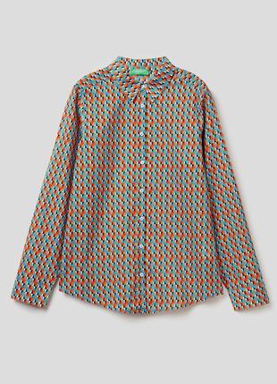 United colors of benetton бавовняна блуза рубашечного крою сорочка