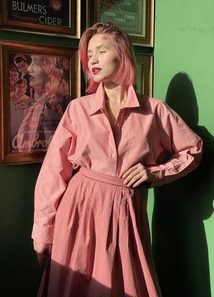 Рожева бавовняна сорочка oversized
