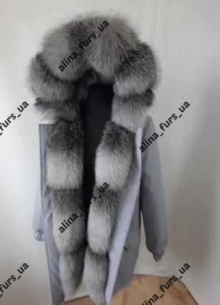 Жіноча зимова  куртка парка пальто з натуральним хутром блюфрост в срібному,bluefrost, блюфрост ,42-60 р.р.4 фото