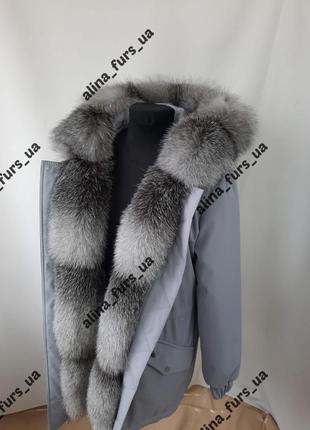 Жіноча зимова  куртка парка пальто з натуральним хутром блюфрост в срібному,bluefrost, блюфрост ,42-60 р.р.3 фото