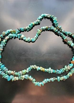 Ожерелье из натуральной бирюзы, мексика, 80см2 фото
