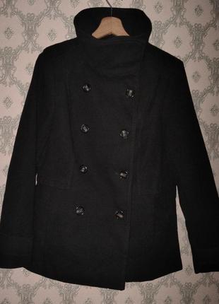 Женское черное осеннее демисезонное пальто h&amp;m1 фото