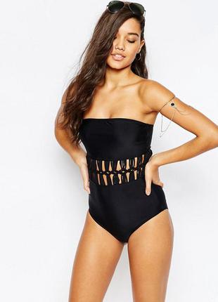 Купальник цельный бандо от missguided маленький размер