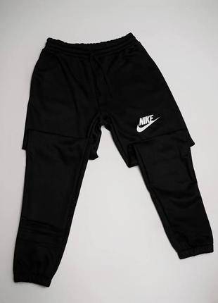 Утепленные на флисе спортивные штаны с брендовым логотипом4 фото