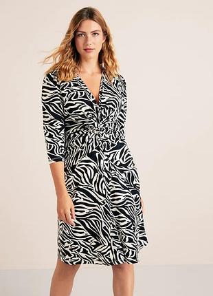 Яскраве ефектне плаття з принтом зебра mango violeta плюс розмір - m, l