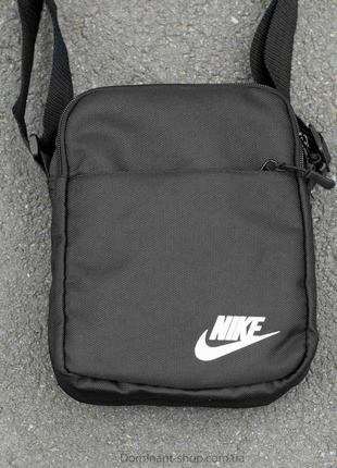 Мужская спортивная барсетка nike gym черная тканевая сумка через плечо мессенджер, планшетка9 фото