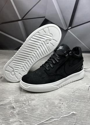 Зимние мужские ботинки nike black white (мех) 40-41-43-45