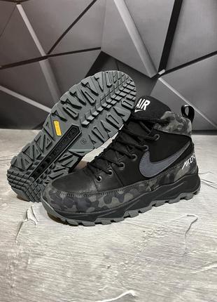 Зимние мужские ботинки nike black grey (мех) 40-41-42-43-44-45