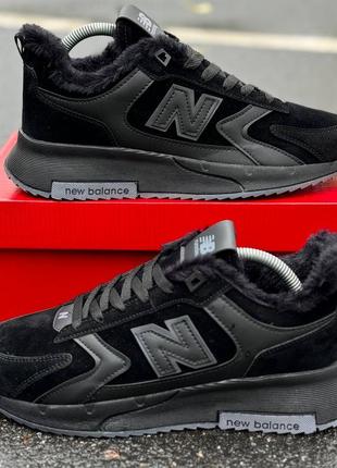 Зимняя черная кроссовка на меху new balance черные зимние кроссовки new balance