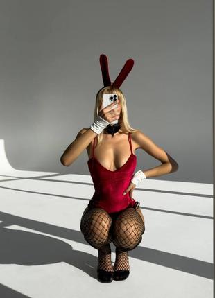 Женский эротический боди зайка, зайка, плейбой с ушками и с хвостиком, костюм для ролевых игр4 фото