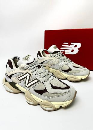 Чоловічі шкіряні кросівки з сіткою в стилі new balance 9060 🆕 кросівки нью баланс9 фото