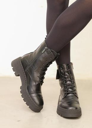 Ботинки женские кожаные с мехом 5873043 фото