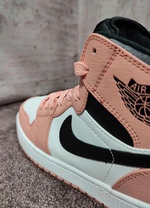 Nike air jordan 1 retro high pink/white2 фото