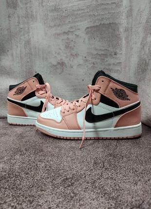 Nike air jordan 1 retro high pink/white3 фото