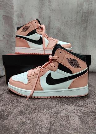 Nike air jordan 1 retro high pink/white1 фото