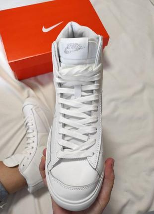 Nike blazer mid 77 full white(рефлективный логотип)6 фото