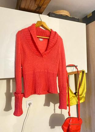 Свитер теплый, яркий свитер мохер, очень теплый свитер