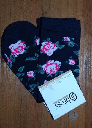 3 пари демісезонні шкарпетки р. 36-40 бросс bross квіти2 фото
