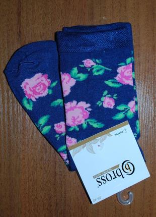 3 пари демісезонні шкарпетки р. 36-40 бросс bross квіти4 фото